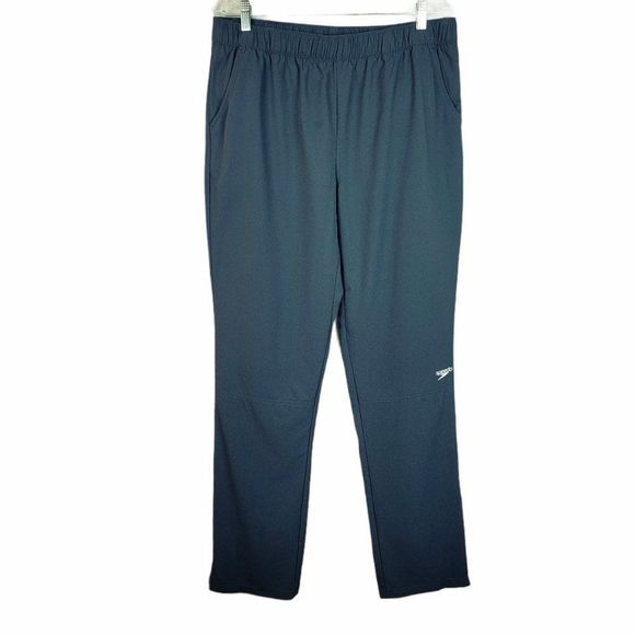 Speedo Dark Teal Zipper Drawstring Track Pants L - Picture 1 of 10
